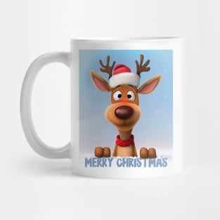 Christmas Reindeer Wishing a Merry Christmas Mug